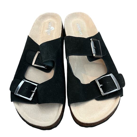 J Sport “Libra” Men’s Black Suede Sandals SZ 11M - Picture 1 of 9